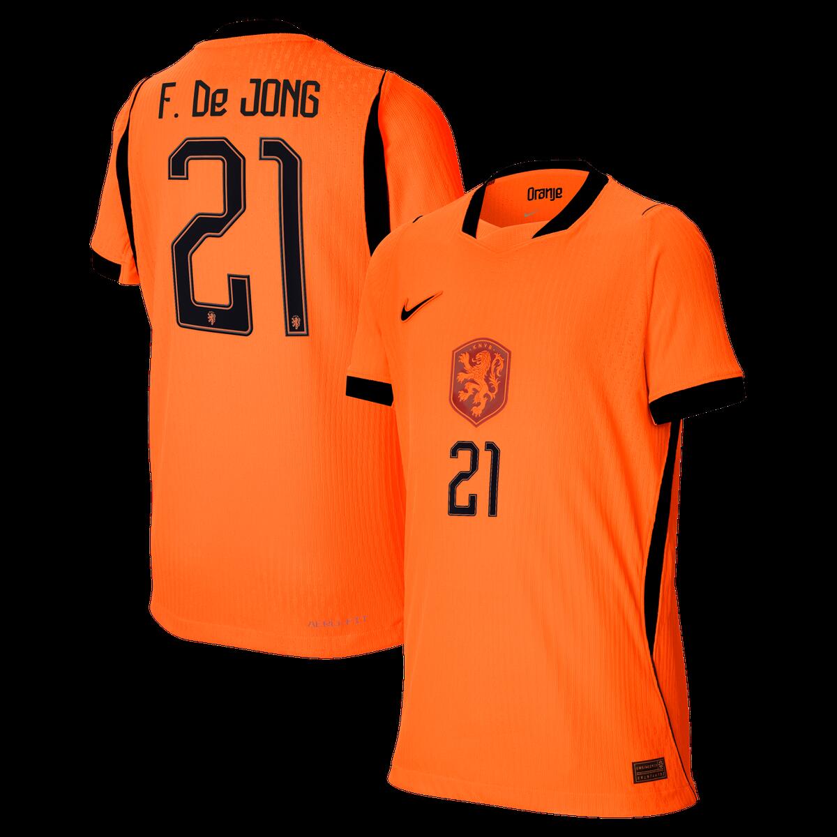 【公式グッズ】NATIONAL TEAM オランダ代表 デ・ヨング ホーム ユニフォーム (オーセンティック) Nike/ナイキ ユース・ジュニアサイズ オレンジ (NIK S26 Youth Match Authentic Jersey - Player)|Fanatics公式ストア 店