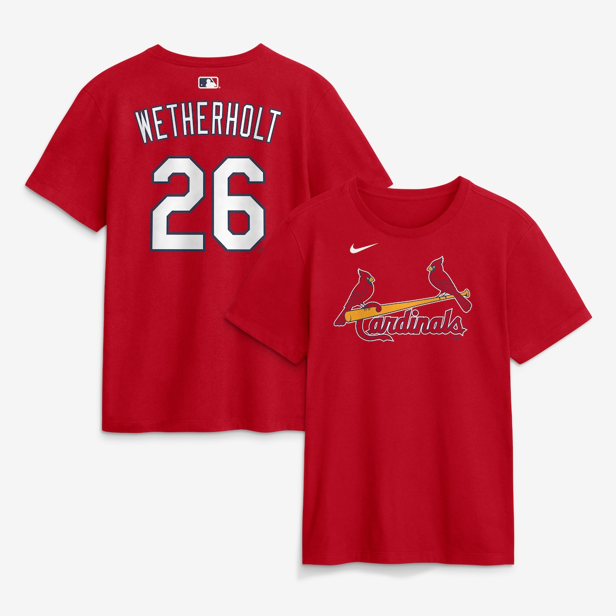 【公式グッズ】MLB カージナルス JJ・ウェザーホルト ネーム&ナンバー Tシャツ Nike/ナイキ メンズ レッド (Nike Men's N&N CORE Tee - 2026)｜Fanatics公式ストア 店 9,788円