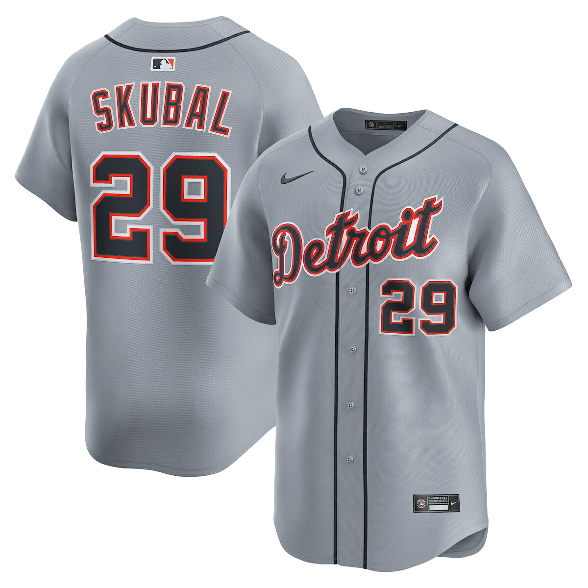 【公式グッズ】MLB タイガース タリク・スクーバル ロード リミテッド ユニフォーム Nike/ナイキ メンズ グレイ (2025 Nike Mens Limited Player Jersey)|Fanatics公式ストア 店