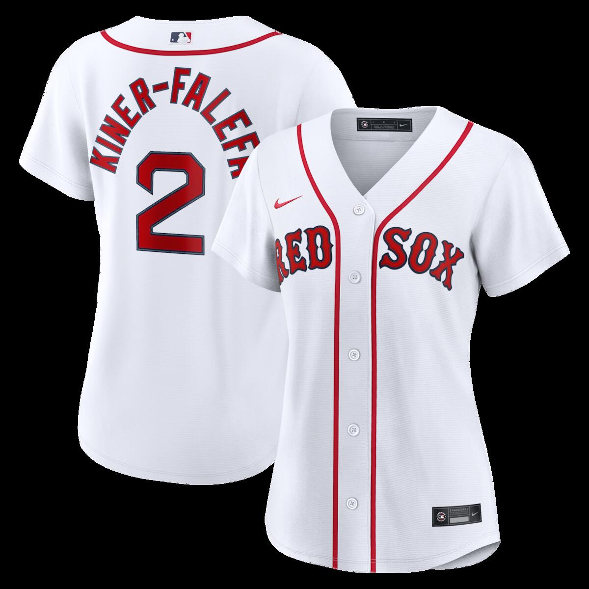 【公式グッズ】MLB レッドソックス イサイア・キナーファレファ ホーム ユニフォーム (レプリカ) Nike/ナイキ レディース ホワイト (Women’s RPW6 Replica Jersey — Inline — Starter Player)|Fanatics公式ストア 店