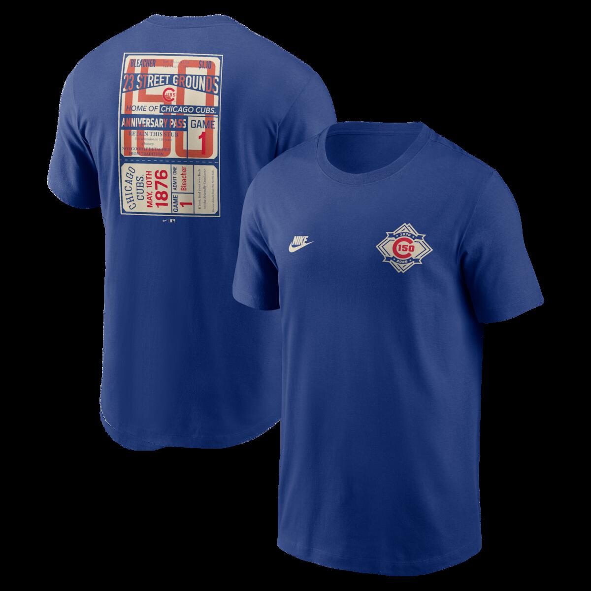 【公式グッズ】MLB カブス Tシャツ Nike/ナイキ メンズ ロイヤルブルー (Men's Nike MLB Cubs 150th Anniversary Left Chest Cotton Tee)|Fanatics公式ストア 店