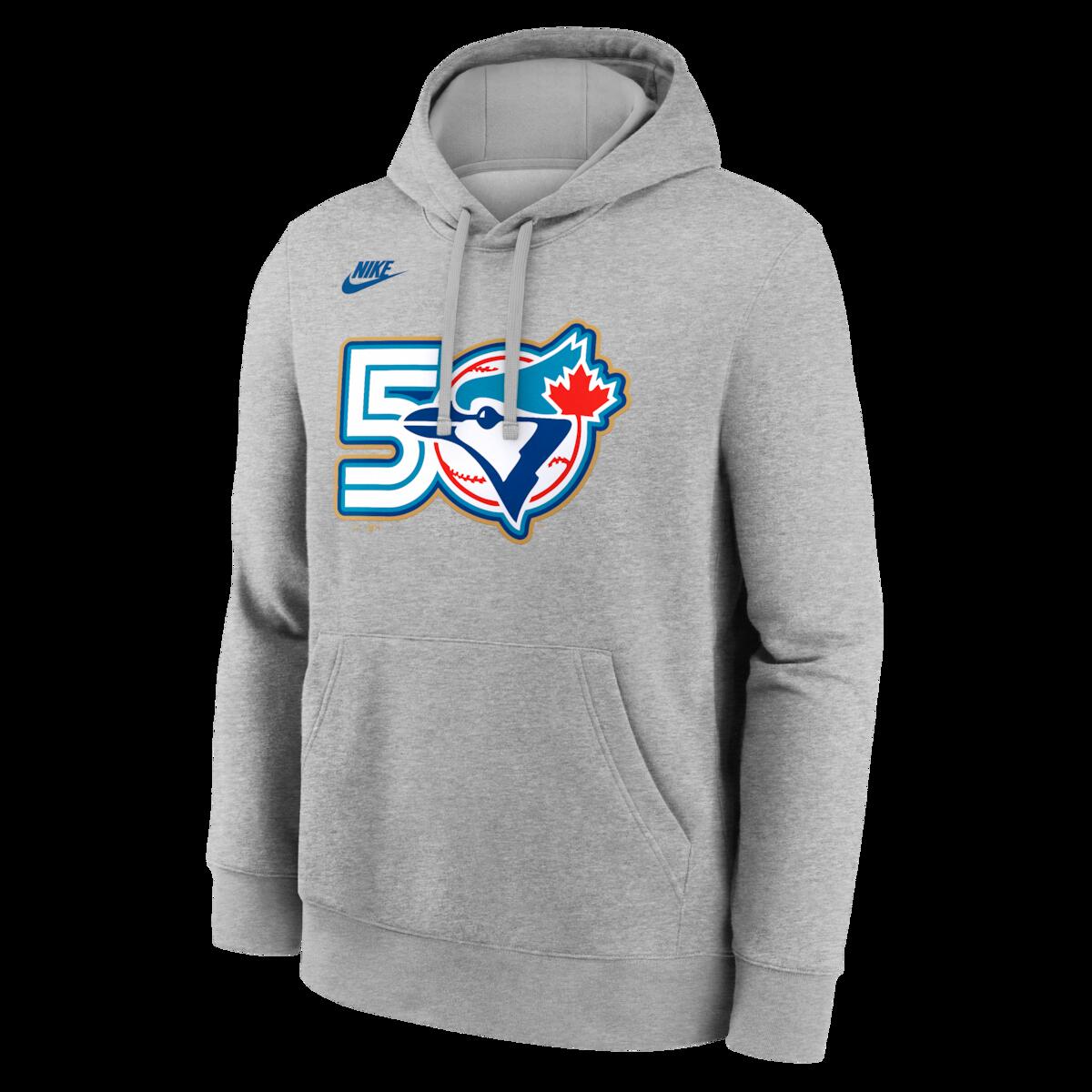 【公式グッズ】MLB ブルージェイズ パーカー Nike/ナイキ メンズ ヘザーグレイ (Men's Nike MLB Blue Jays 50th Anniversary Club Hood)|Fanatics公式ストア 店