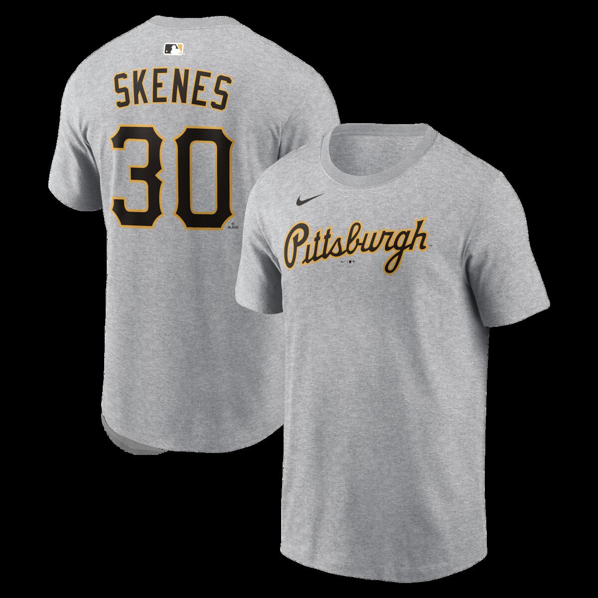【公式グッズ】MLB パイレーツ ポール・スキーンズ ネーム&ナンバー Tシャツ Nike/ナイキ メンズ ヘザーグレイ (Nike 2026 Men's N&N League Seasonal Tee)|Fanatics公式ストア 店