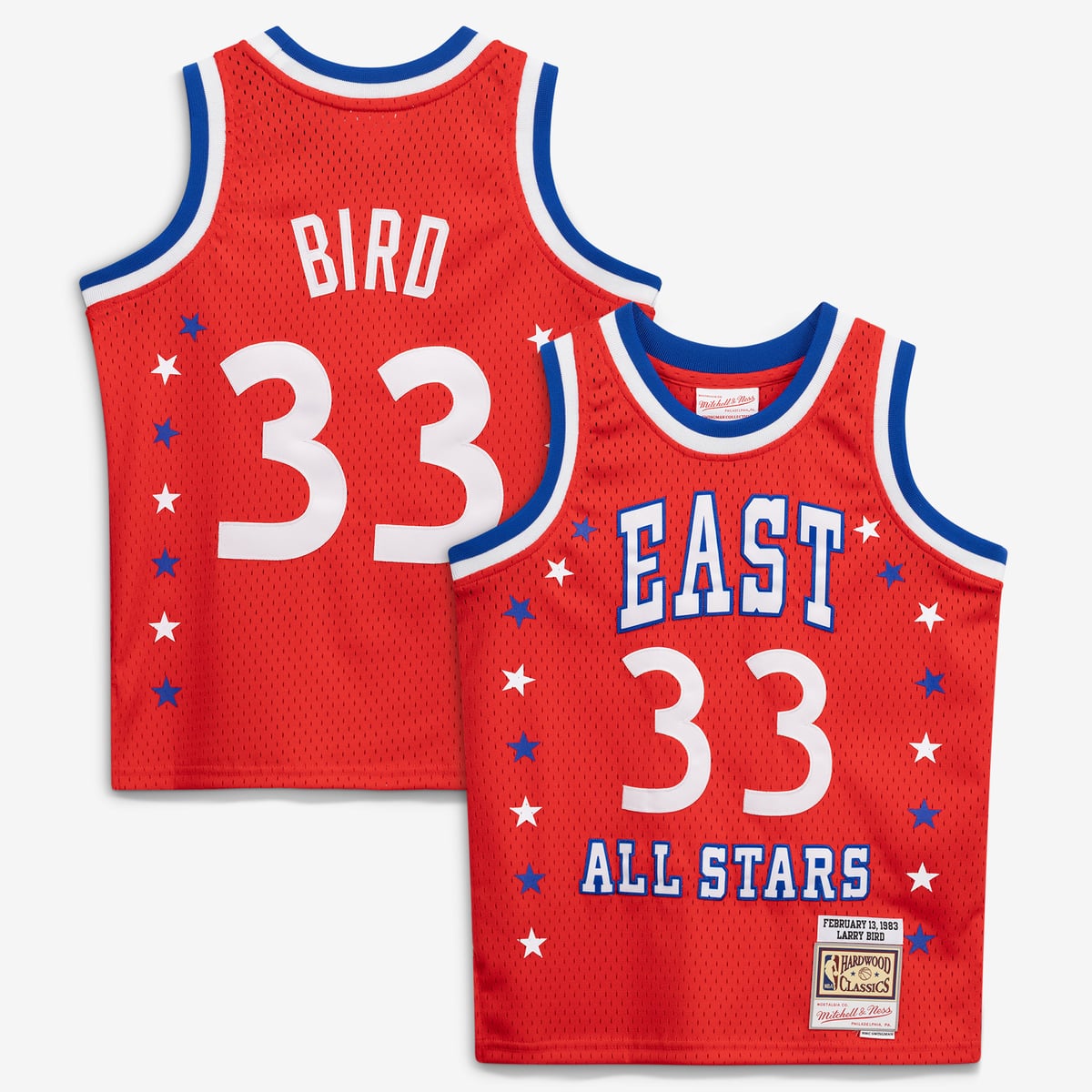 【公式グッズ】NBA オールスター ラリー・バード ユニフォーム Mitchell & Ness/ミッチェル＆ネス キッズサイズ レッド (MNC HWC Youth Swingman Jerseys)｜Fanatics公式ストア 店