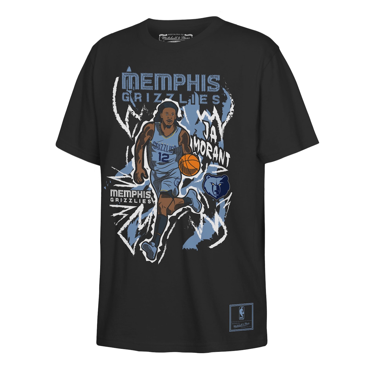 【公式グッズ】NBA グリズリーズ ジャ・モラン ネーム&ナンバー Tシャツ Mitchell & Ness/ミッチェル＆ネス キッズサイズ ブラック (Youth NBA Chalked Up Player Tee)｜Fanatics公式ストア 店
