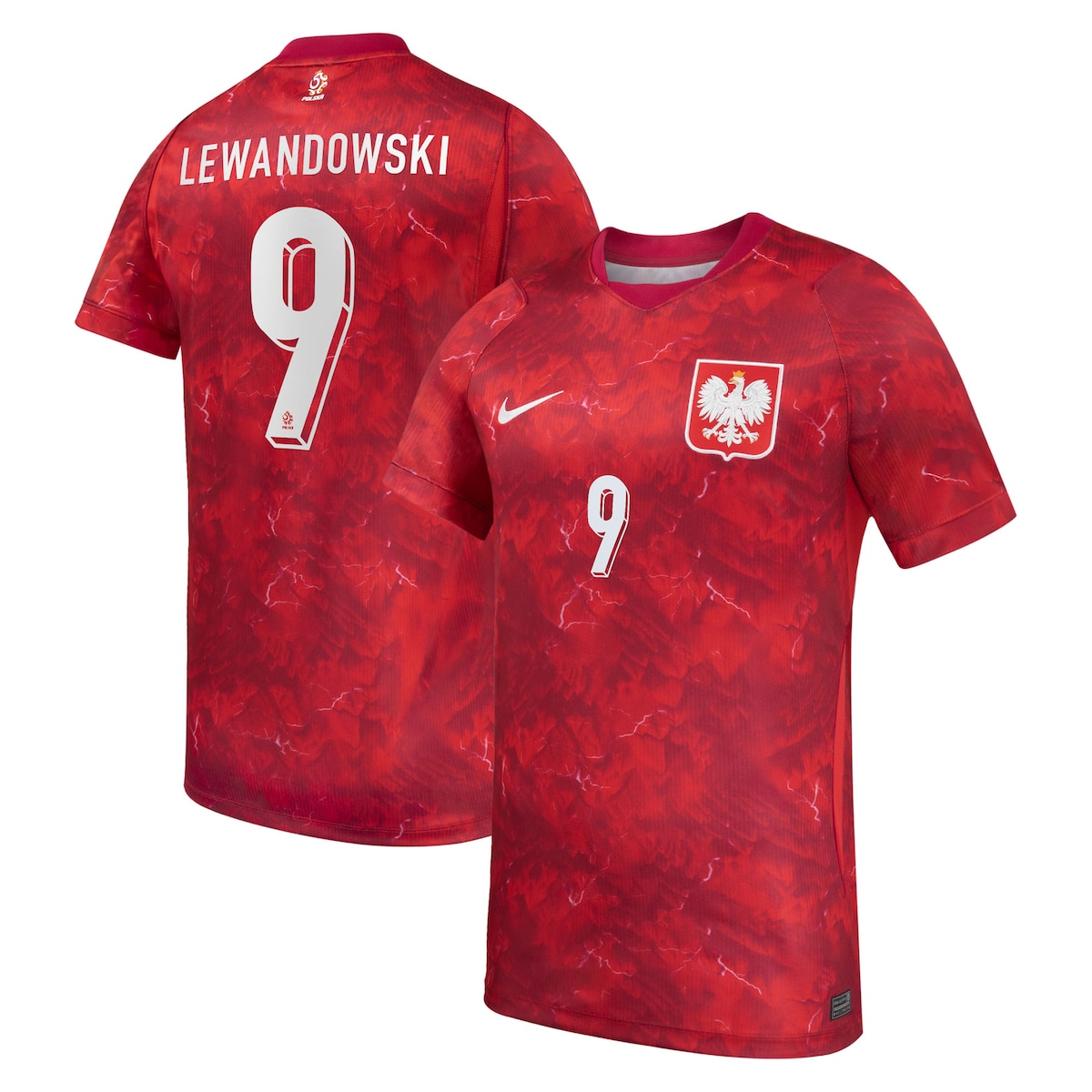 【公式グッズ】NATIONAL TEAM ポーランド代表 レヴァンドフスキ アウェイ ユニフォーム (レプリカ) Nike/ナイキ メンズ レッド (NIK S26 Men\'s Stadium Replica Jersey - Player)|Fanatics公式ストア 店