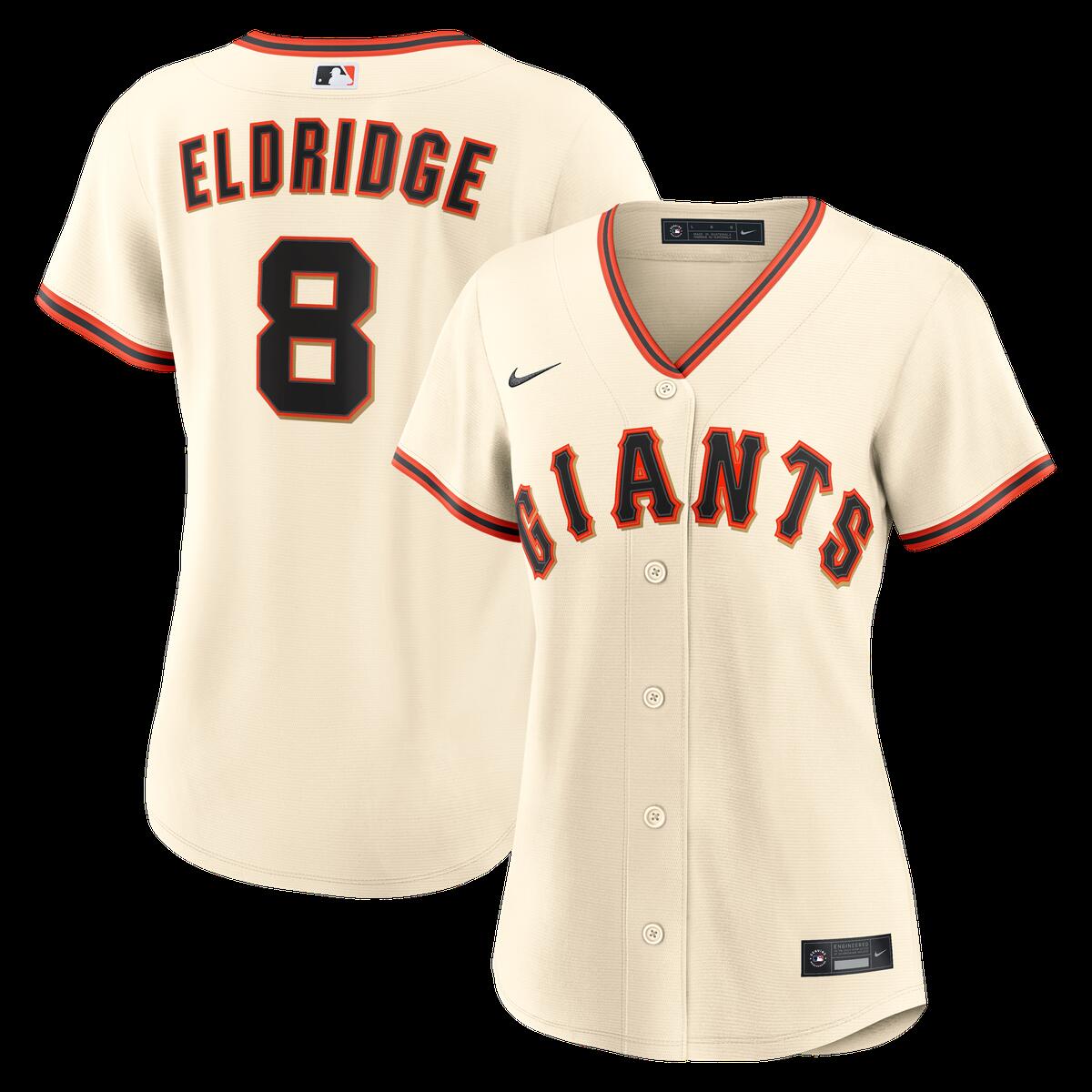 【公式グッズ】MLB ジャイアンツ ブライス・エルドリッジ ホーム ユニフォーム (レプリカ) Nike/ナイキ レディース クリーム (Replica 2026 Women\'s Player Jersey - CORE PLUS)|Fanatics公式ストア 店