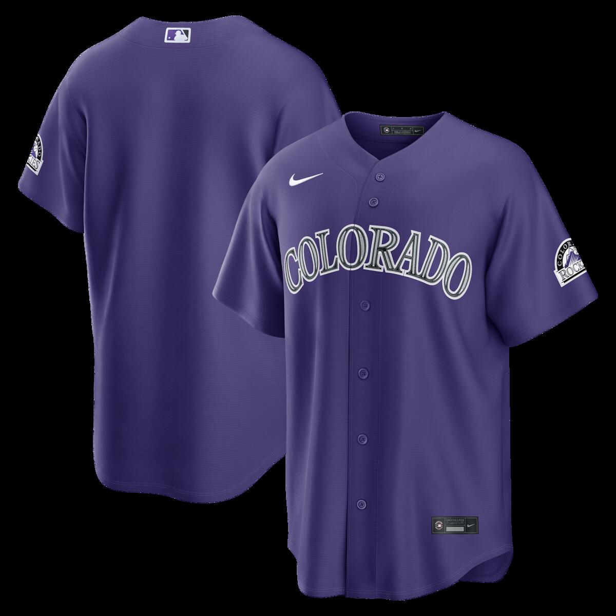 【公式グッズ】MLB ロッキーズ オルタネイト ユニフォーム (レプリカ) Nike/ナイキ メンズ パープル (Stadium 2026 Men's Jersey - Team Front)|Fanatics公式ストア 店