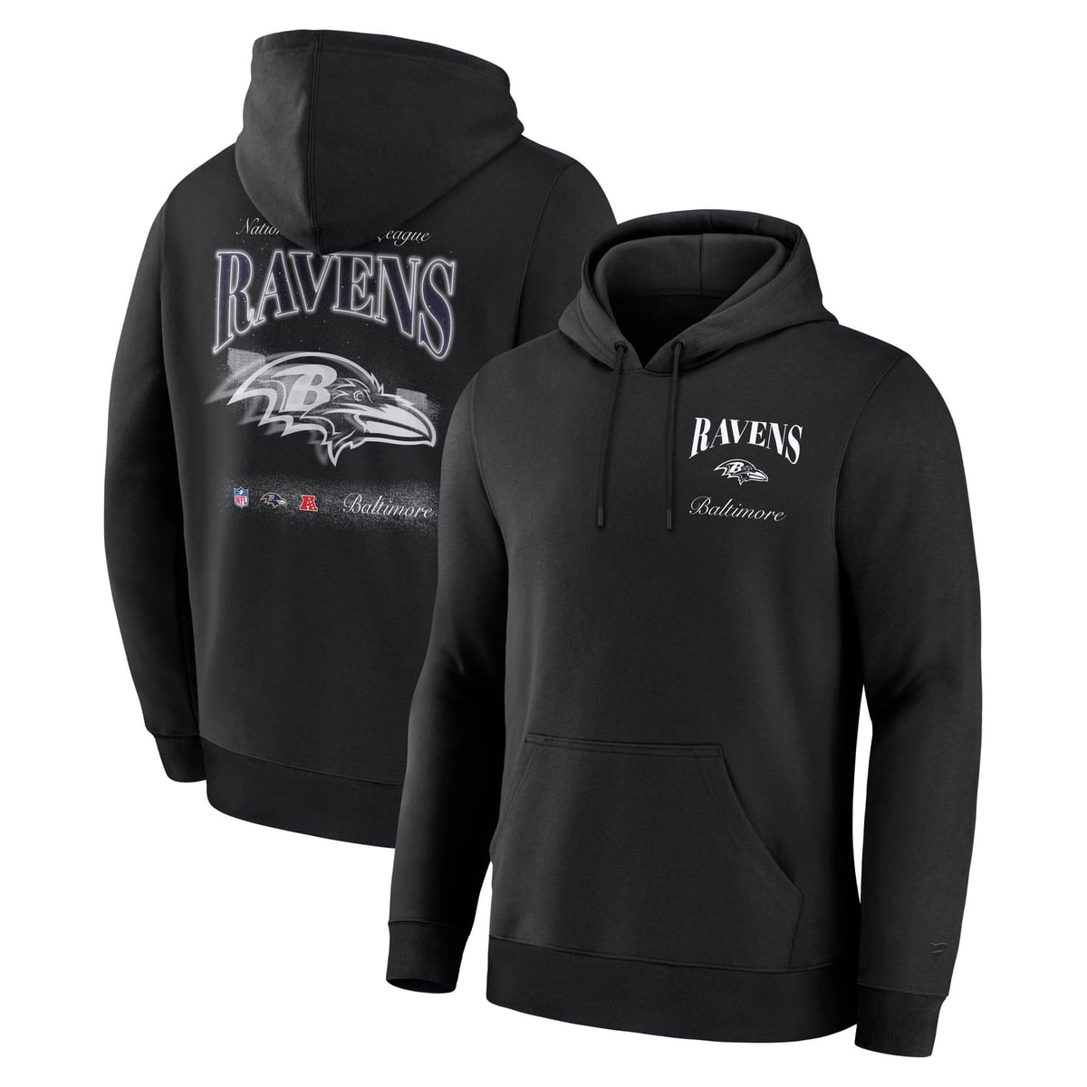 【公式グッズ】NFL レイブンズ フリース パーカー Fanatics/ファナティクス メンズ ブラック (LONG SLEEVE FLEECE HOOD)｜Fanatics公式ストア 店