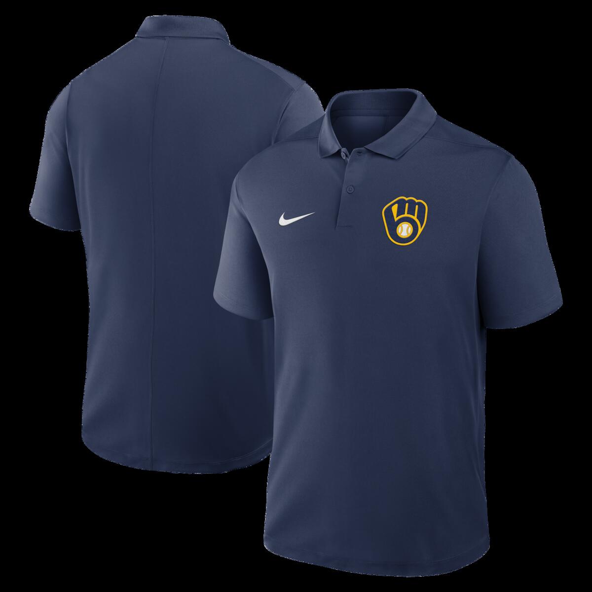 【公式グッズ】MLB ブルワーズ ポロシャツ Nike/ナイキ メンズ ネイビー (Men's Nike Primary MLB Victory Polo)｜Fanatics公式ストア 店