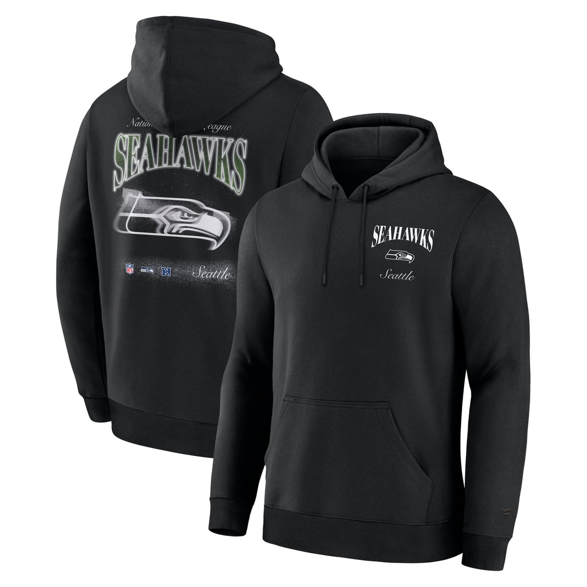 【公式グッズ】NFL シーホークス フリース パーカー Fanatics/ファナティクス メンズ ブラック (LONG SLEEVE FLEECE HOOD)|Fanatics公式ストア 店