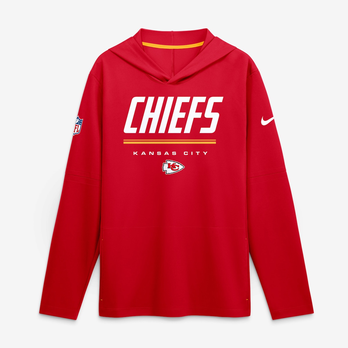 【公式グッズ】NFL チーフス 長袖 Tシャツ (大きいサイズ) Nike/ナイキ メンズ レッド (M NK DF LWT HOODIE TOP LS-T)|Fanatics公式ストア 店