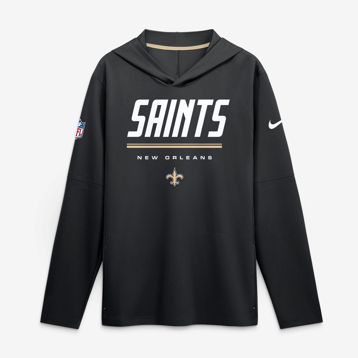 【公式グッズ】NFL セインツ 長袖 Tシャツ Nike/ナイキ メンズ ブラック (M NK DF LWT HOODIE TOP LS)|Fanatics公式ストア 店