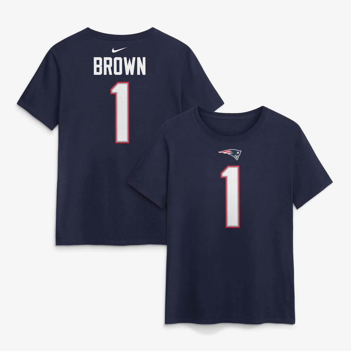 【公式グッズ】NFL ペイトリオッツ A.J.ブラウン ネーム&ナンバー Tシャツ Nike/ナイキ レディース ネイビー (26 Nike NFL Women's Player N&N Tee)｜Fanatics公式ストア 店 9,128円