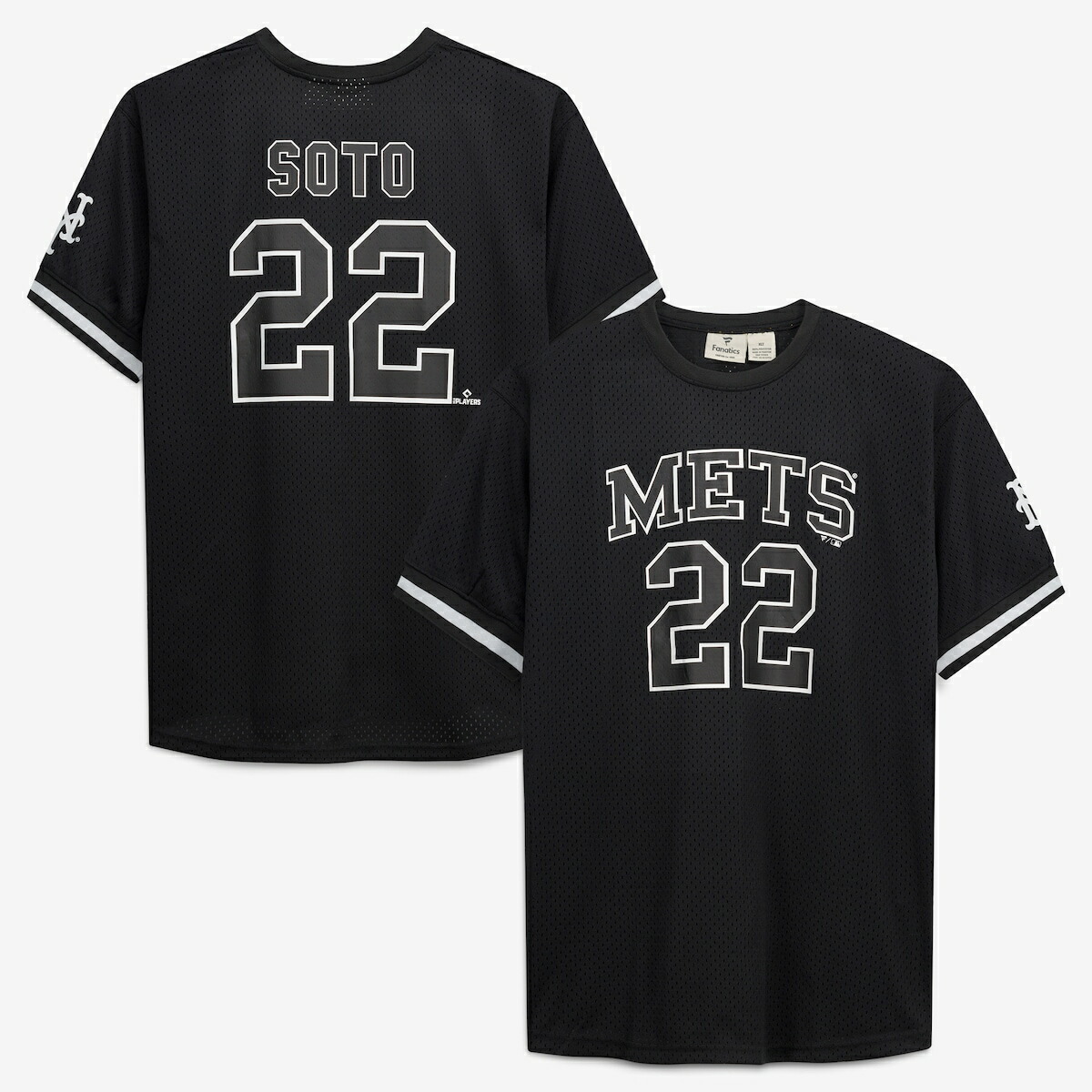 【公式グッズ】MLB メッツ ファン・ソト レプリカ ユニフォーム (大きいサイズ) Fanatics/ファナティクス メンズ ブラック (Men's Black White B&T Heavyweight Mesh Fashion Jersey)|Fanatics公式ストア 店