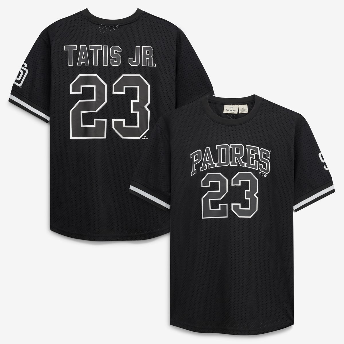 【公式グッズ】MLB パドレス フェルナンド・タティスJr. レプリカ ユニフォーム （大きいサイズ） Fanatics/ファナティクス メンズ ブラック (Men's Black White B&T Heavyweight Mesh Fashion Jersey)｜Fanatics公式ストア 店 15,677円