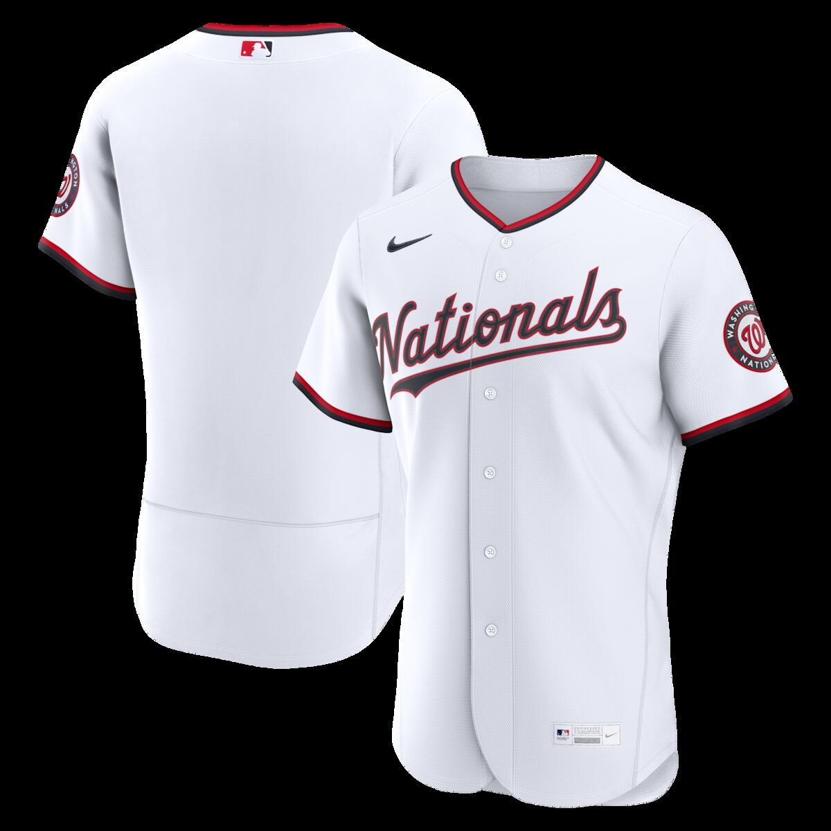 【公式グッズ】MLB ナショナルズ ホーム ユニフォーム （オーセンティック） Nike/ナイキ メンズ ホワイト (Authentic 2026 Jersey - Team Front)｜Fanatics公式ストア 店