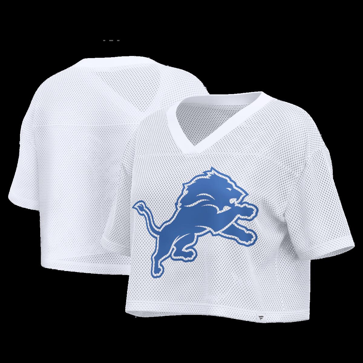 【公式グッズ】NFL ライオンズ Tシャツ Fanatics/ファナティクス レディース ホワイト (26 NFL Womens Fanatics Team First Bubble Screen Cropped Mesh Jersey)｜Fanatics公式ストア 店