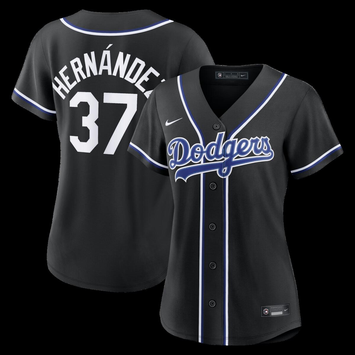 【公式グッズ】MLB ドジャース テオスカー・ヘルナンデス ロード ユニフォーム （レプリカ） Nike/ナイキ レディース ブラック (Replica Women's 2026 Black Fashion Jersey - Player)｜Fanatics公式ストア 店 24,572円
