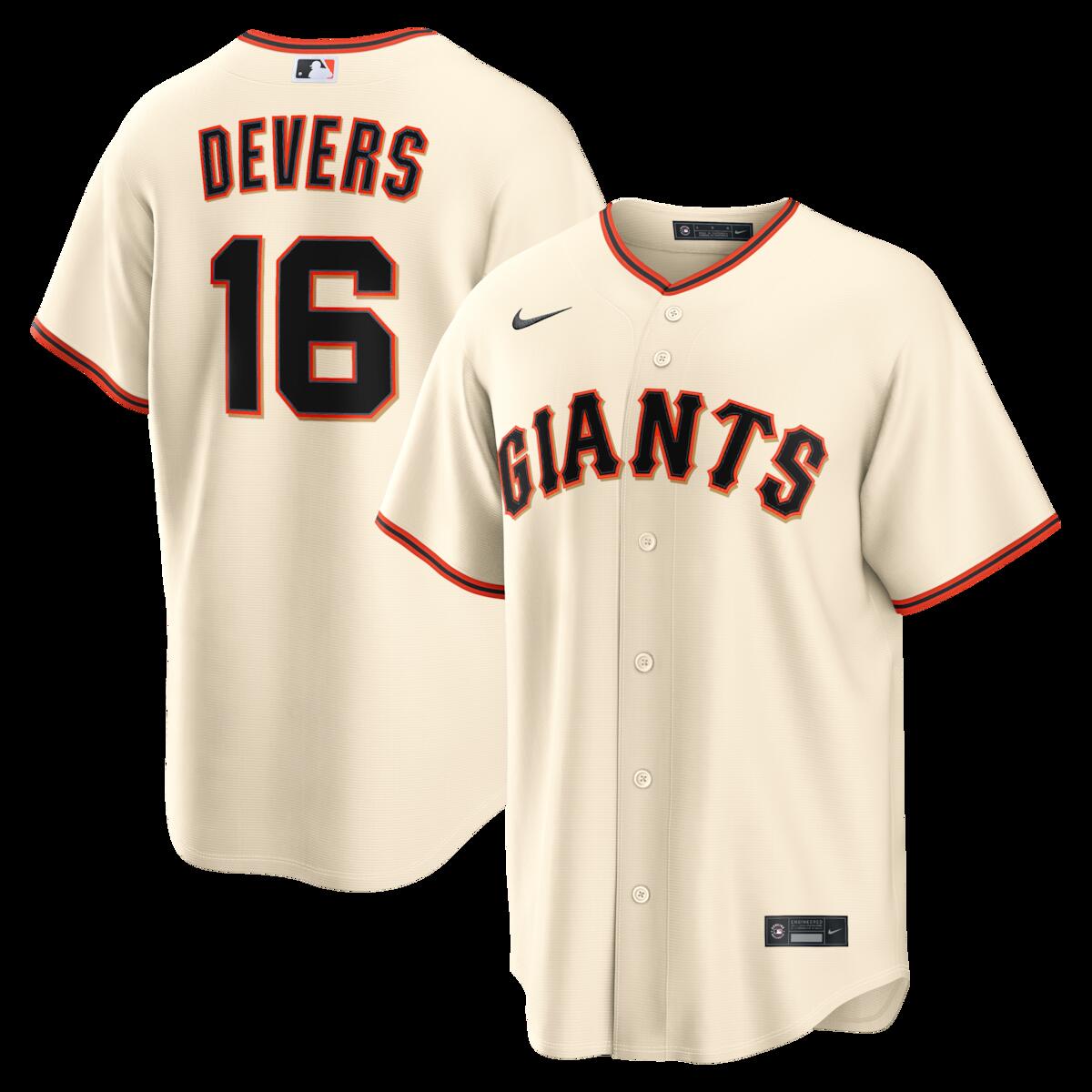 【公式グッズ】MLB ジャイアンツ ラファエル・デヴァース ホーム ユニフォーム （レプリカ） Nike/ナイキ メンズ クリーム (Nike 2026 Men's Replica RP26 Core Jersey - Starter Player)｜Fanatics公式ストア 店