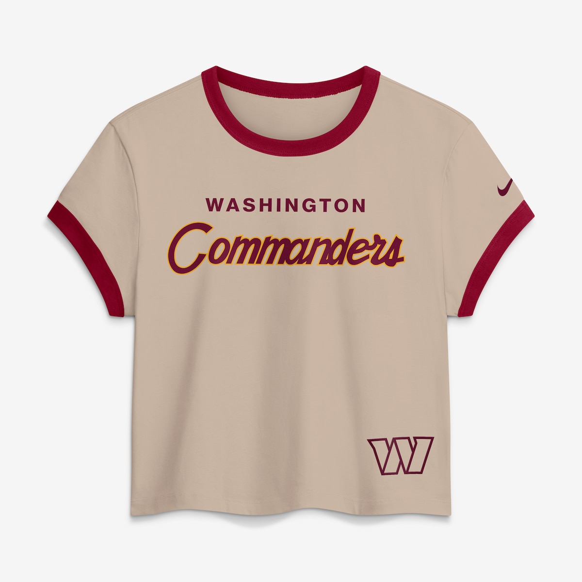 【公式グッズ】NFL コマンダーズ Tシャツ Nike/ナイキ レディース クリーム (26 NFL Womens Nike Rewind Ringer Mod Crop SST)|Fanatics公式ストア 店