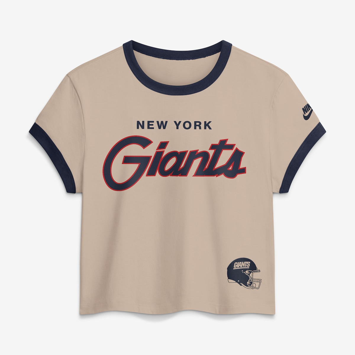 【公式グッズ】NFL ジャイアンツ Tシャツ Nike/ナイキ レディース クリーム (26 NFL Womens Nike Rewind Ringer Mod Crop SST)|Fanatics公式ストア 店