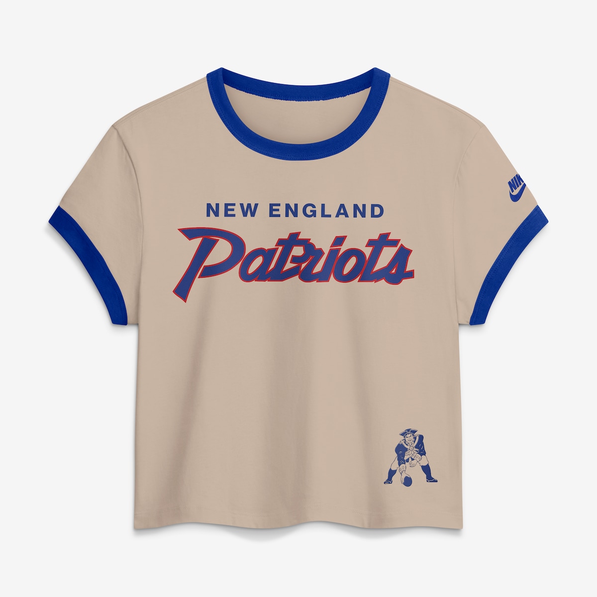 【公式グッズ】NFL ペイトリオッツ Tシャツ Nike/ナイキ レディース クリーム (26 NFL Womens Nike Rewind Ringer Mod Crop SST)|Fanatics公式ストア 店