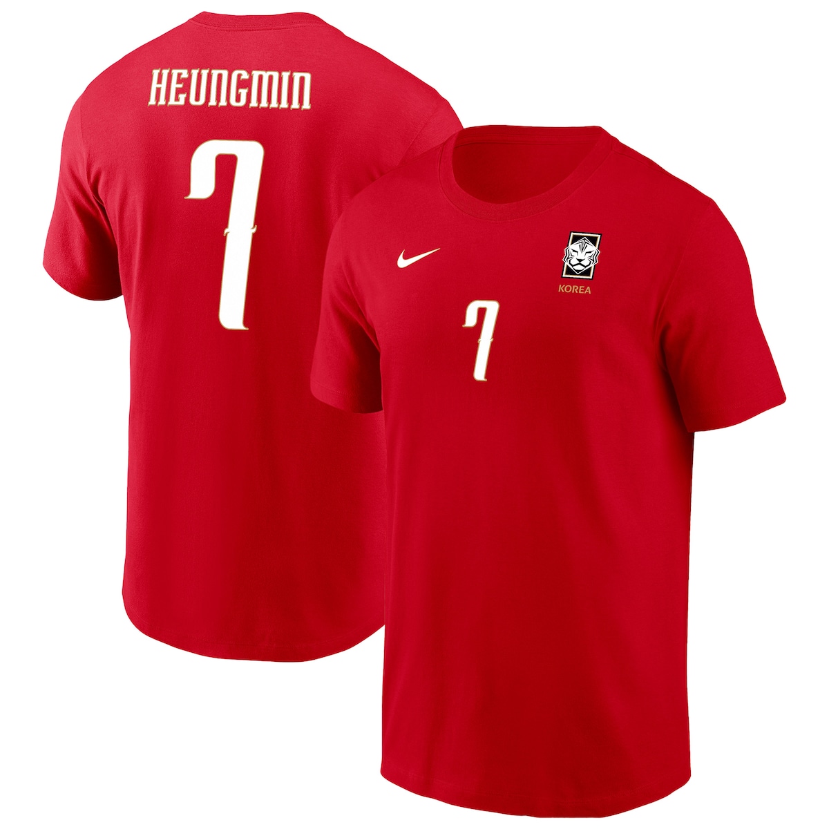 【公式グッズ】NATIONAL TEAM 韓国代表 ソン・フンミン ネーム&ナンバー Tシャツ Nike/ナイキ メンズ レッド (BCS S26 Men's N&N Player 2-Hit Tee)｜Fanatics公式ストア 店 7,775円