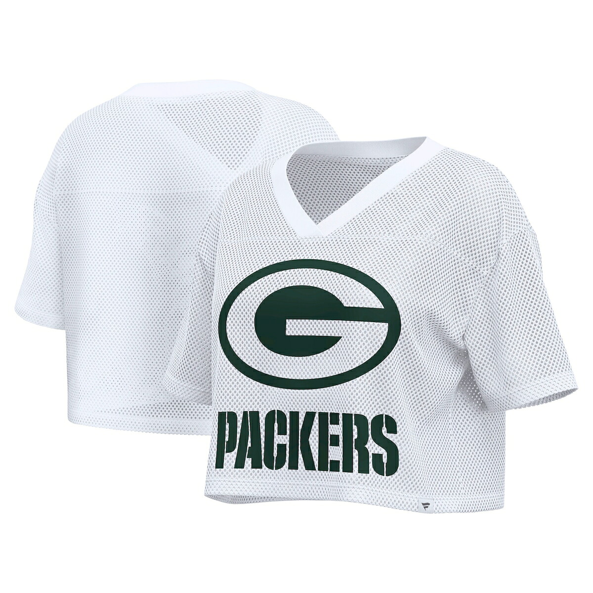 【公式グッズ】NFL パッカーズ Tシャツ Fanatics/ファナティクス レディース ホワイト (26 NFL Womens Fanatics Team First Bubble Screen Cropped Mesh Jersey)｜Fanatics公式ストア 店 10,140円
