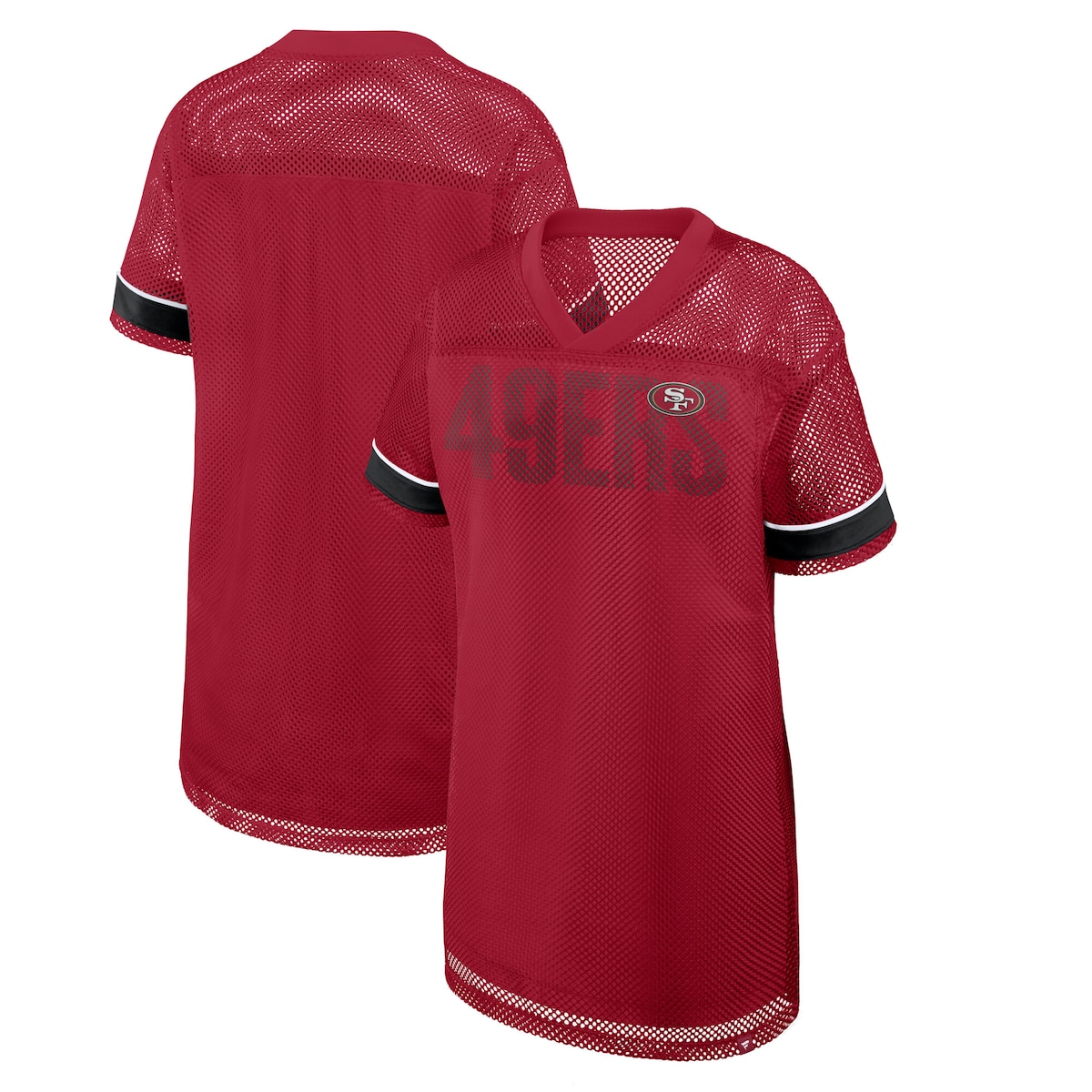 【公式グッズ】NFL 49ers ワンピース Fanatics/ファナティクス レディース スカーレット (26 NFL Womens Fanatics Team First Deep Route Oversized Mesh Dress)|Fanatics公式ストア 店