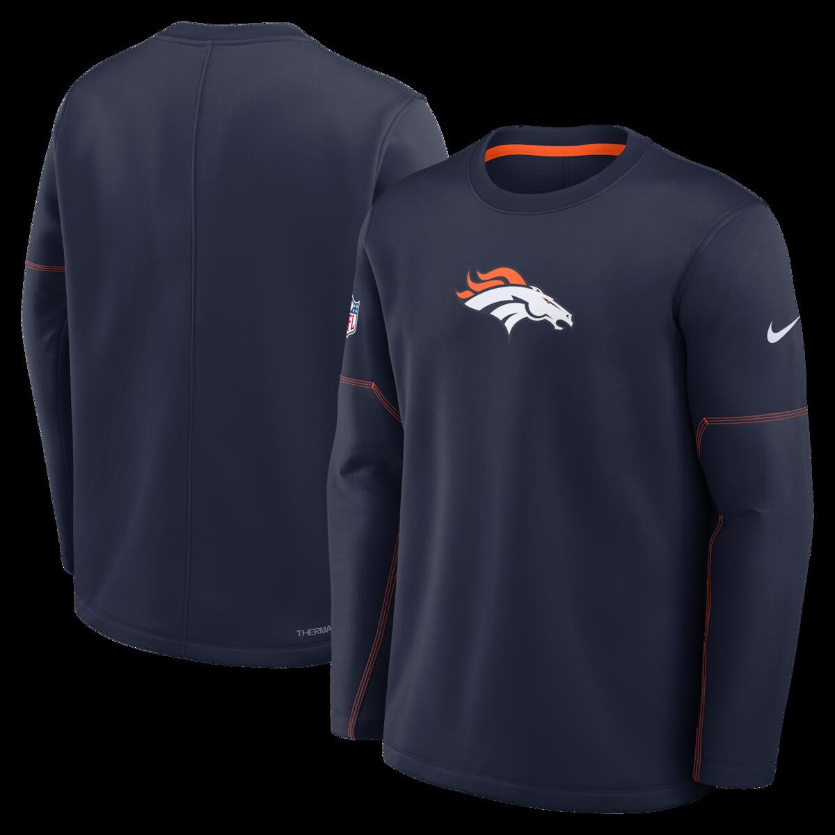 【公式グッズ】NFL ブロンコス トレーナー Nike/ナイキ メンズ ネイビー (Men's Sideline Nike Team Present TF MID WT CREW LS COACH)|Fanatics公式ストア 店