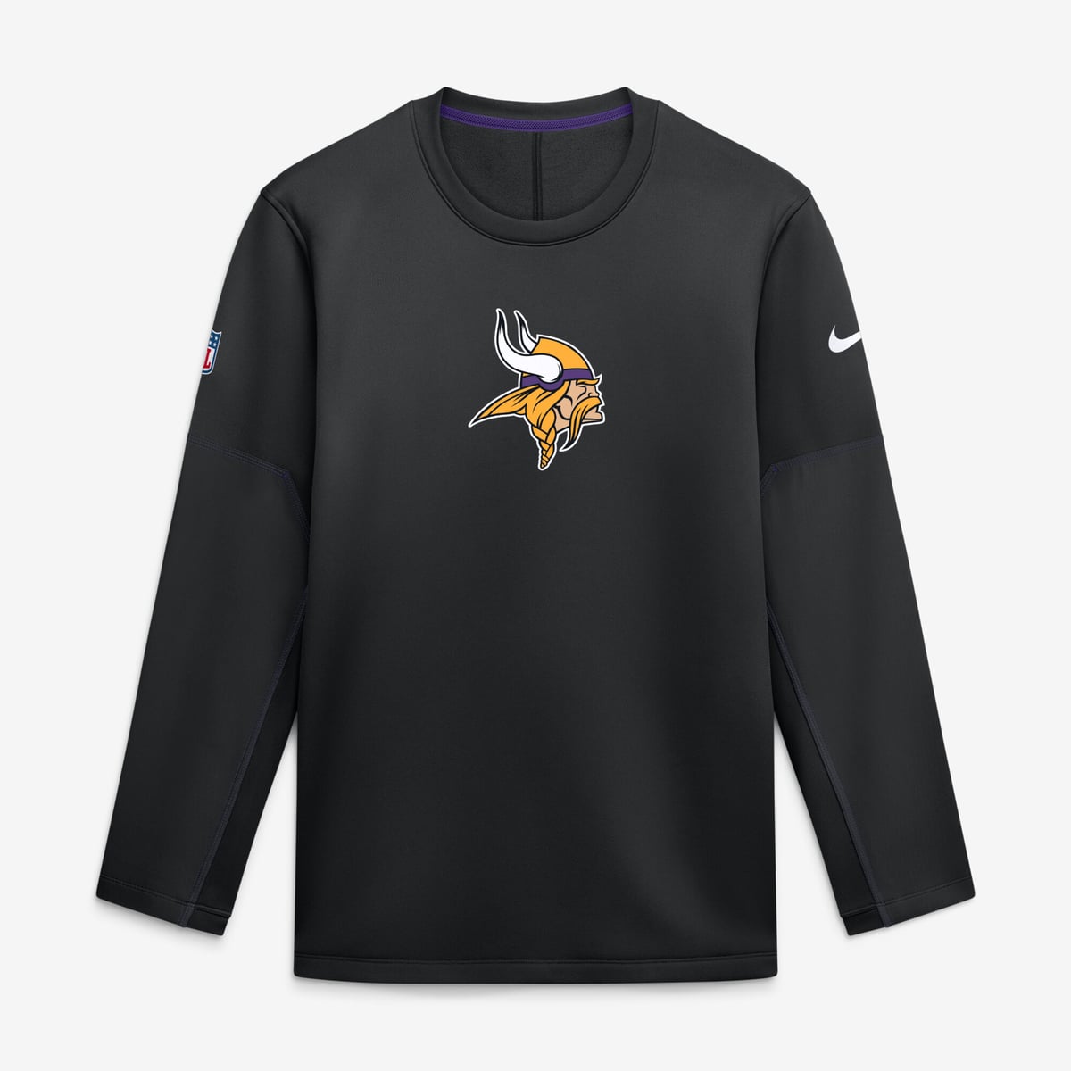 【公式グッズ】NFL バイキングス トレーナー Nike/ナイキ メンズ ブラック (Men's Sideline Nike Team Present TF MID WT CREW LS COACH)|Fanatics公式ストア 店