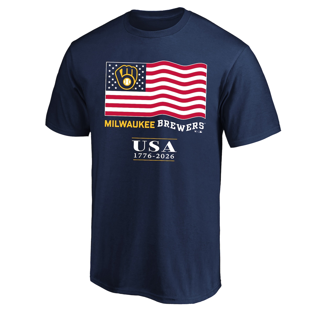 【公式グッズ】MLB ブルワーズ Tシャツ (大きいサイズ) Fanatics/ファナティクス メンズ ネイビー (PRF USA 250 Tee)|Fanatics公式ストア 店