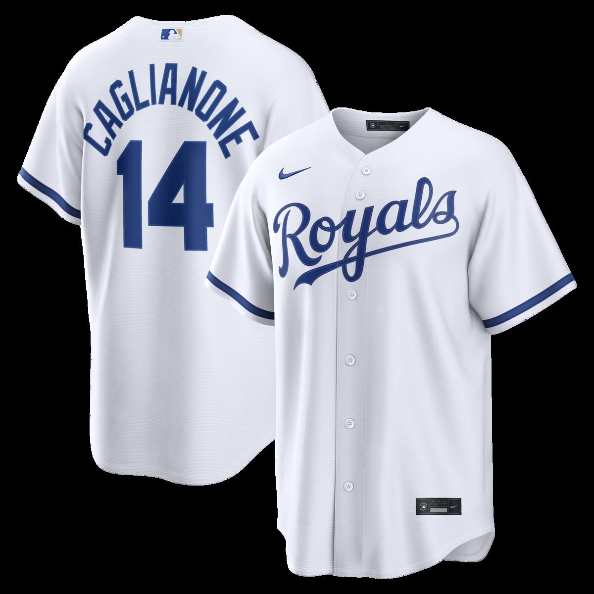 【公式グッズ】MLB ロイヤルズ ジャック・カグリアノーネ ホーム ユニフォーム (レプリカ) Nike/ナイキ メンズ ホワイト (Nike 2026 Men's Replica RP26 Core Jersey - Starter Player)|Fanatics公式ストア 店