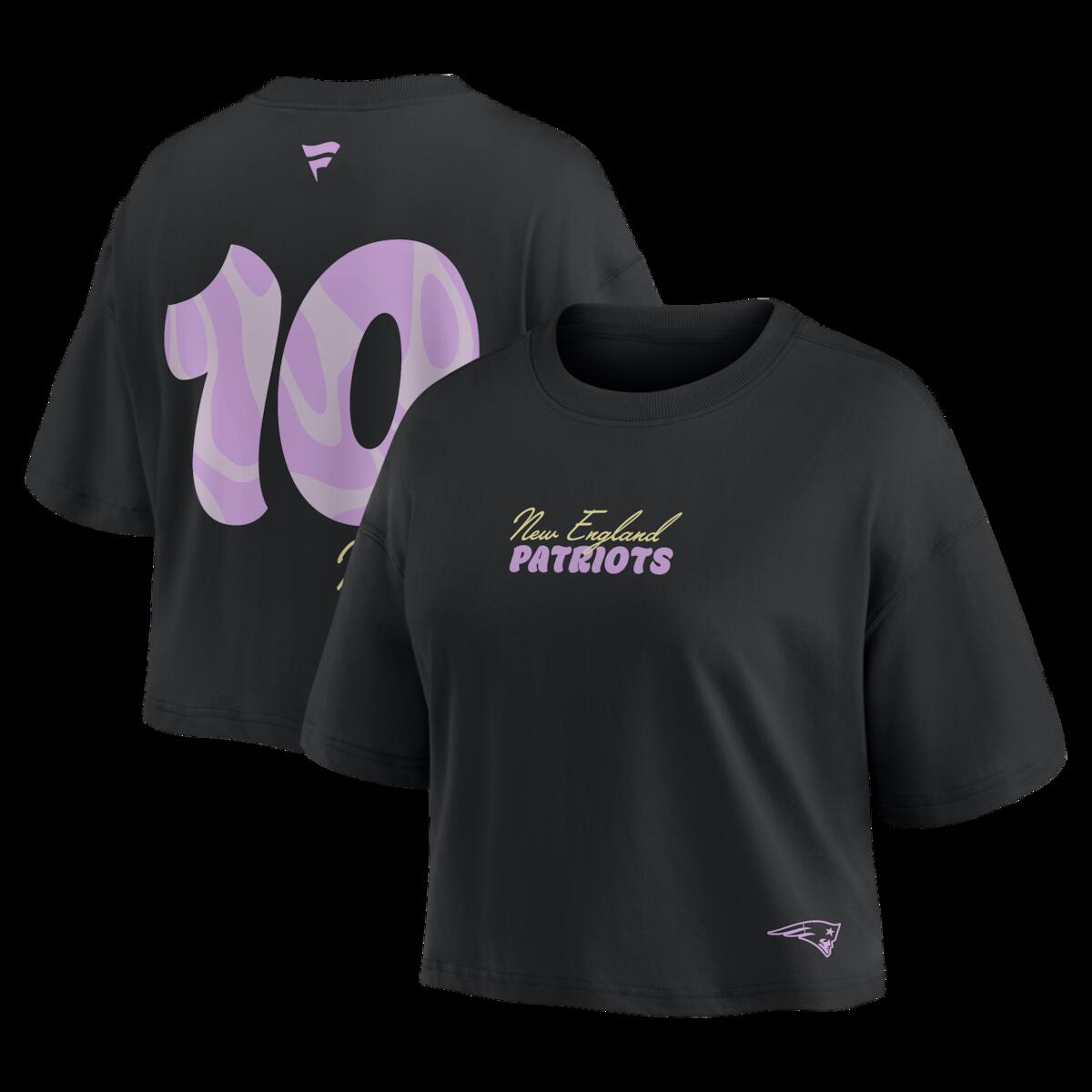 【公式グッズ】NFL ペイトリオッツ ドレイク・メイ Tシャツ Fanatics/ファナティクス レディース ブラック (NFL Women's Black Fashion Crop SST)｜Fanatics公式ストア 店