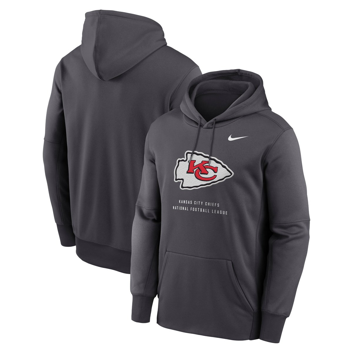 【公式グッズ】NFL チーフス パーカー Nike/ナイキ メンズ チャコール (Men's Nike Toss Sweep Therma Hoodie)｜Fanatics公式ストア 店