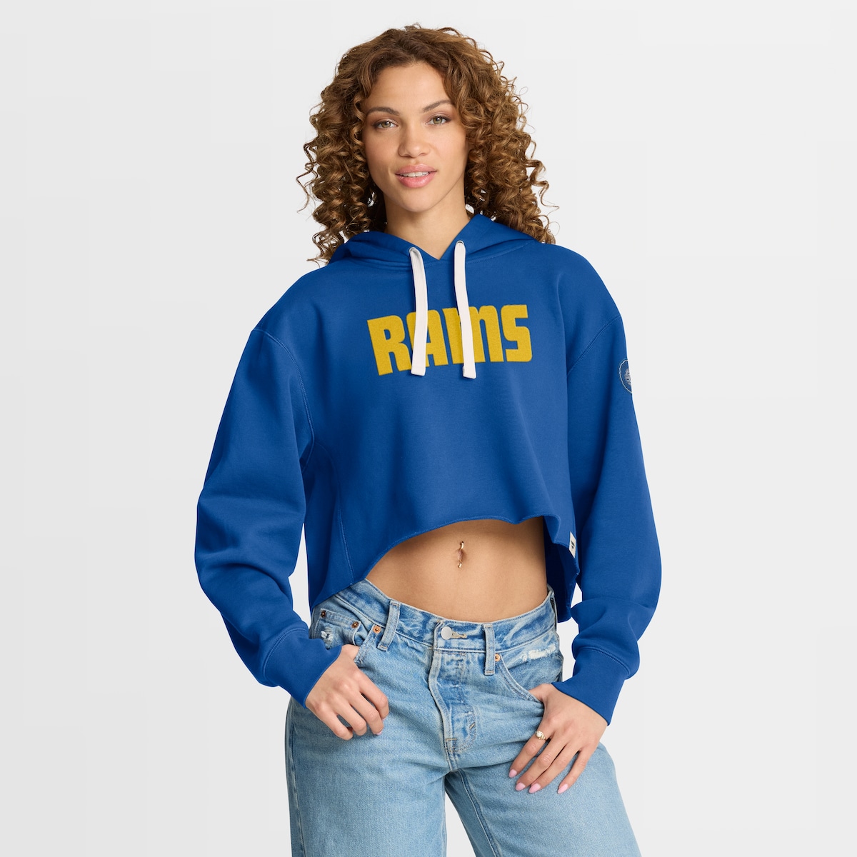 【公式グッズ】NFL ラムズ パーカー Fanatics/ファナティクス レディース ロイヤルブルー (26 NFL Womens Fanatics Heritage New Horizons Cropped Hood)｜Fanatics公式ストア 店