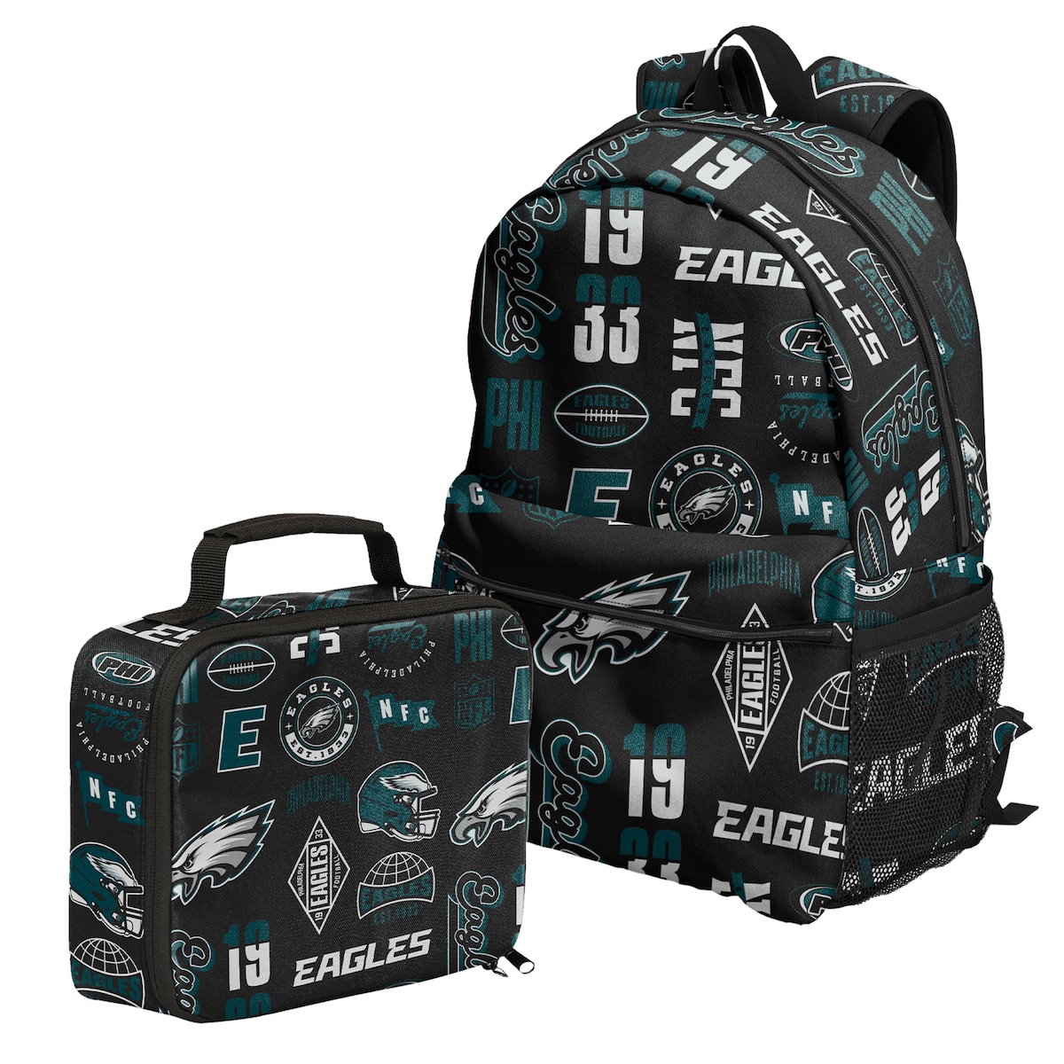 【公式グッズ】NFL イーグルス バックパック Outerstuff ユース・ジュニアサイズ ブラック (2 BAG COMBO)｜Fanatics公式ストア 店