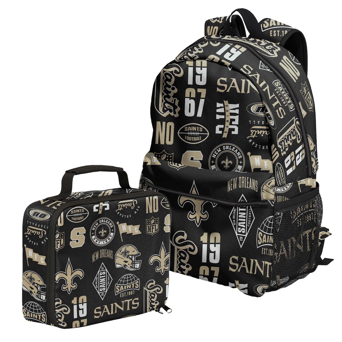 【公式グッズ】NFL セインツ バックパック Outerstuff ユース・ジュニアサイズ ブラック (2 BAG COMBO)|Fanatics公式ストア 店