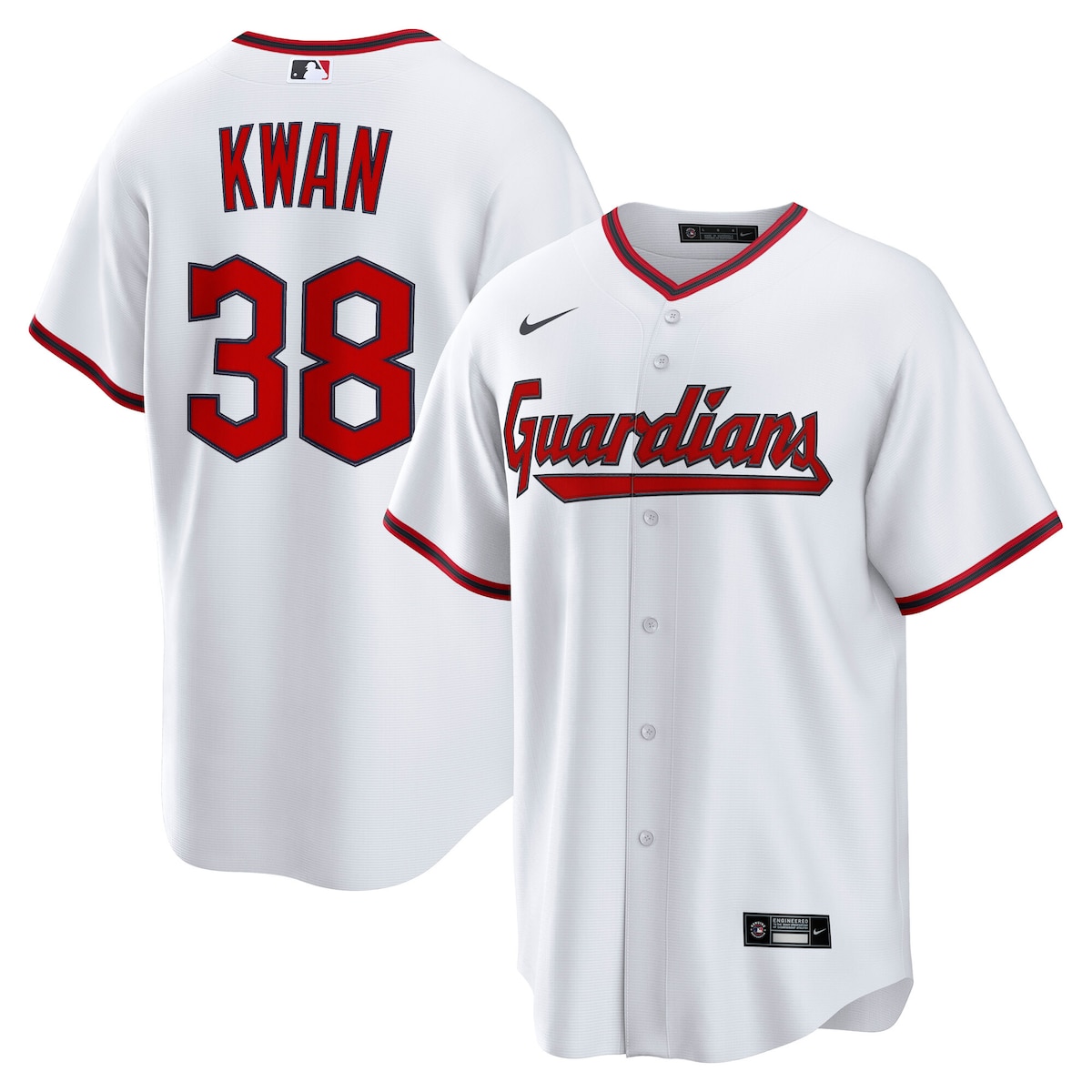 【公式グッズ】MLB インディアンス スティーブン・クワン ホーム ユニフォーム （レプリカ） Nike/ナイキ メンズ ホワイト (2025 Nike Men's Replica 2.0 Player Jerseys - FTF NTP Master Style)｜Fanatics公式ストア 店
