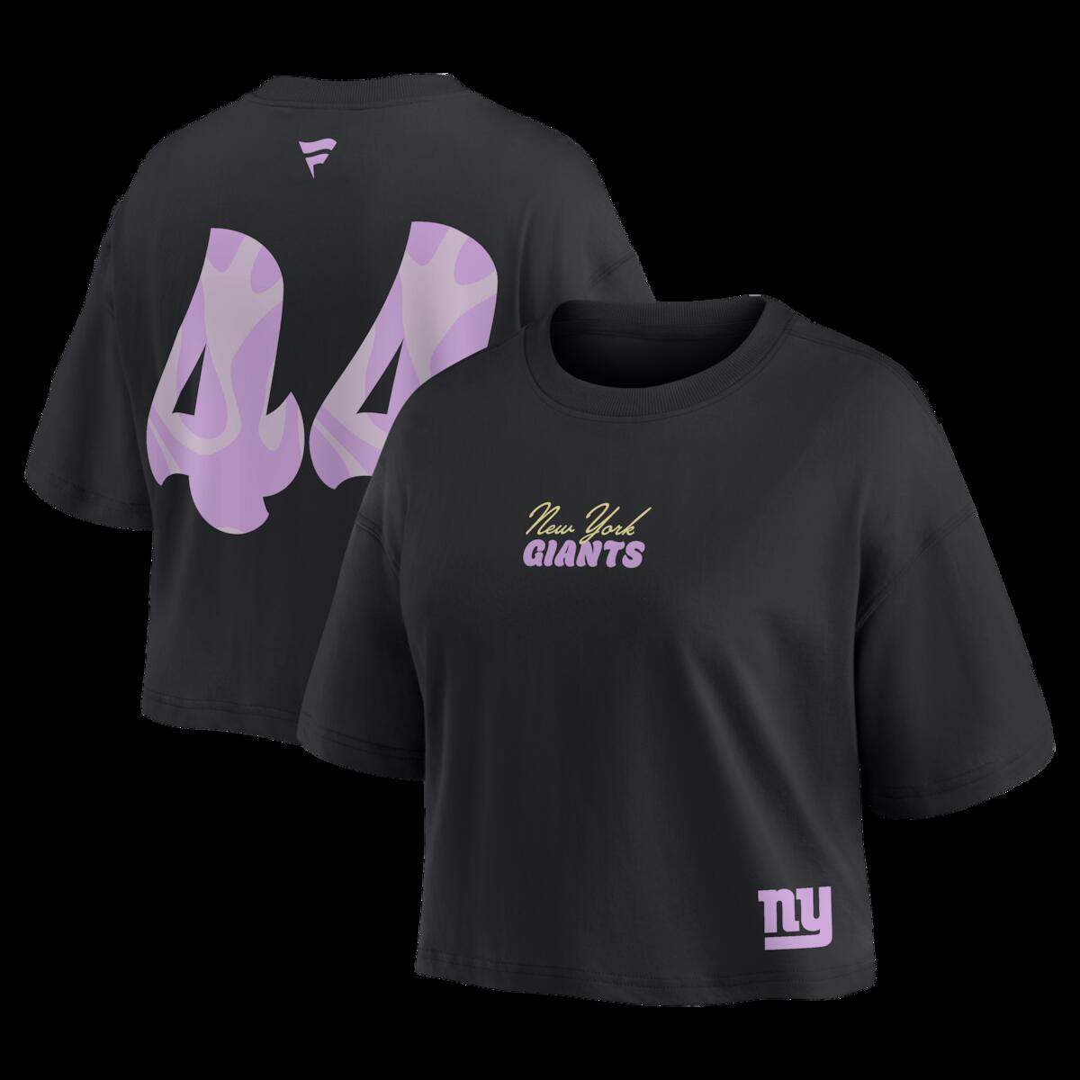 【公式グッズ】NFL ジャイアンツ キャメロン・スカッテボ Tシャツ Fanatics/ファナティクス レディース ブラック (NFL Women's Black Fashion Crop SST)|Fanatics公式ストア 店