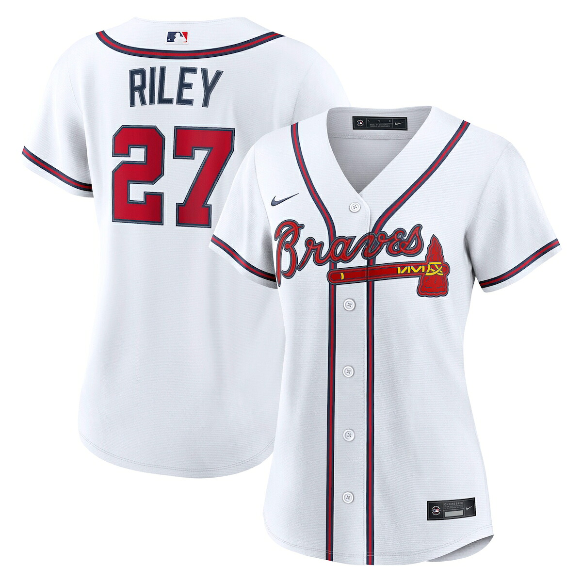 【公式グッズ】MLB ブレーブス オースティン・ライリー ホーム ユニフォーム (レプリカ) Nike/ナイキ レディース ホワイト (Women’s RPW6 Replica Jersey — CORE Inline — Starter Player)|Fanatics公式ストア 店