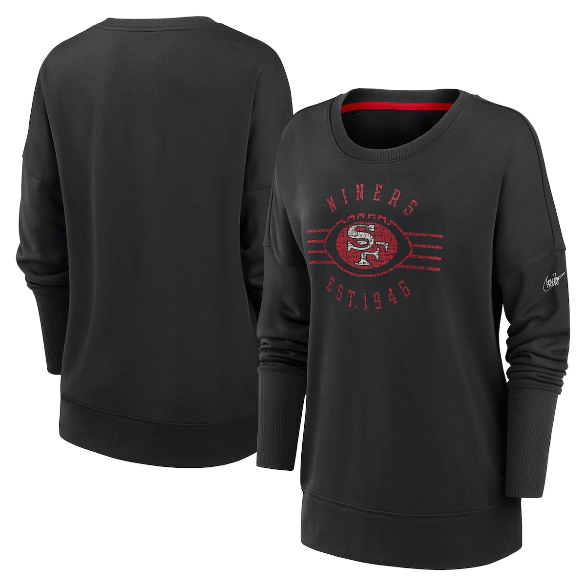 【公式グッズ】NFL 49ers トレーナー Nike/ナイキ レディース ブラック (Excess Playback Icon Sweatshirt Women\'S Crewneck)｜Fanatics公式ストア 店