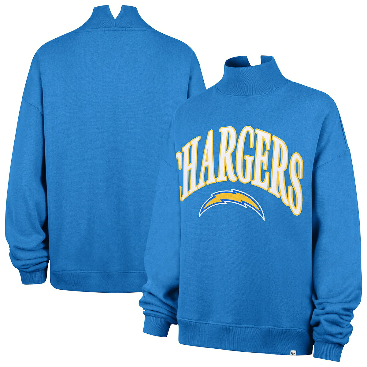 【公式グッズ】NFL チャージャーズ トレーナー '47/フォーティーセブン レディース パウダーブルー (26 NFL Womens 47 Vantage TC Mock Neck Pullover)｜Fanatics公式ストア 店