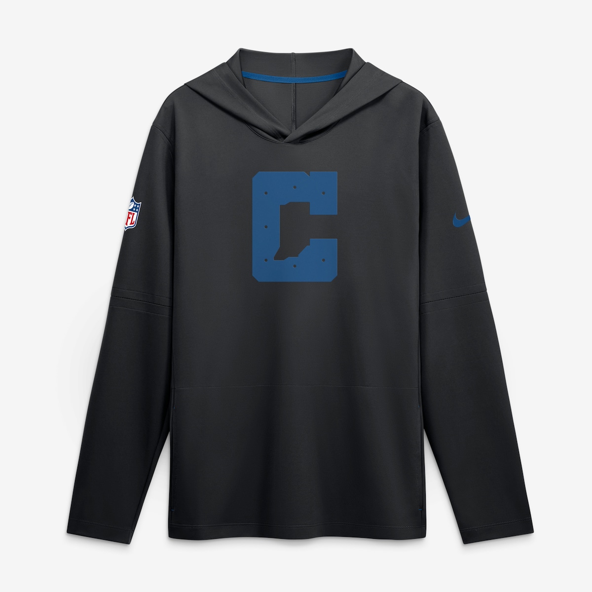 【公式グッズ】NFL コルツ 長袖 Tシャツ Nike/ナイキ メンズ ブラック (Men's Sideline Place Kick Nike Dri Fit LWT HOODIE TOP LS-ALT)｜Fanatics公式ストア 店