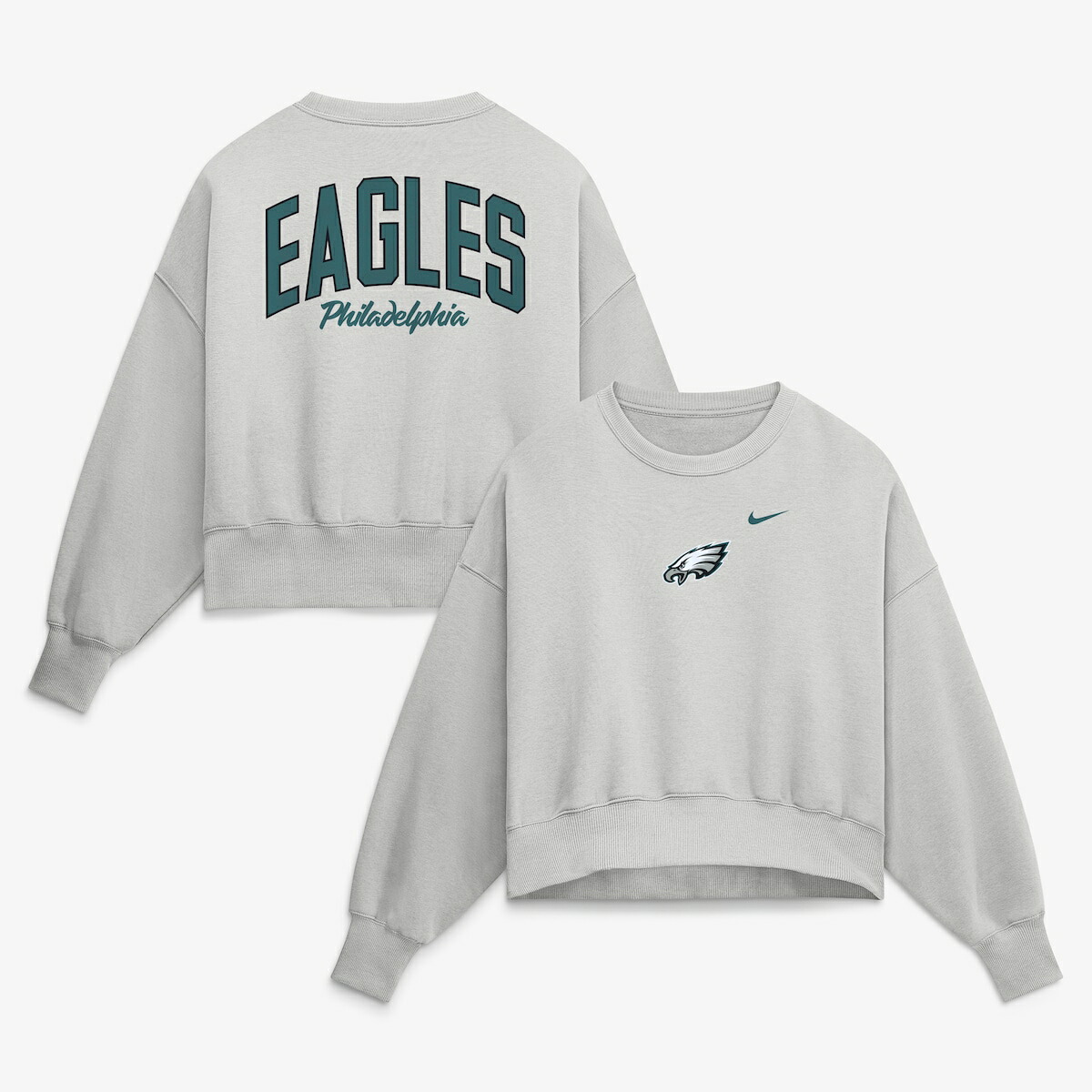【公式グッズ】NFL イーグルス フリース トレーナー Nike/ナイキ レディース グレイ (26 NFL Womens Nike Primetime Phoenix Oversized Crew)|Fanatics公式ストア 店