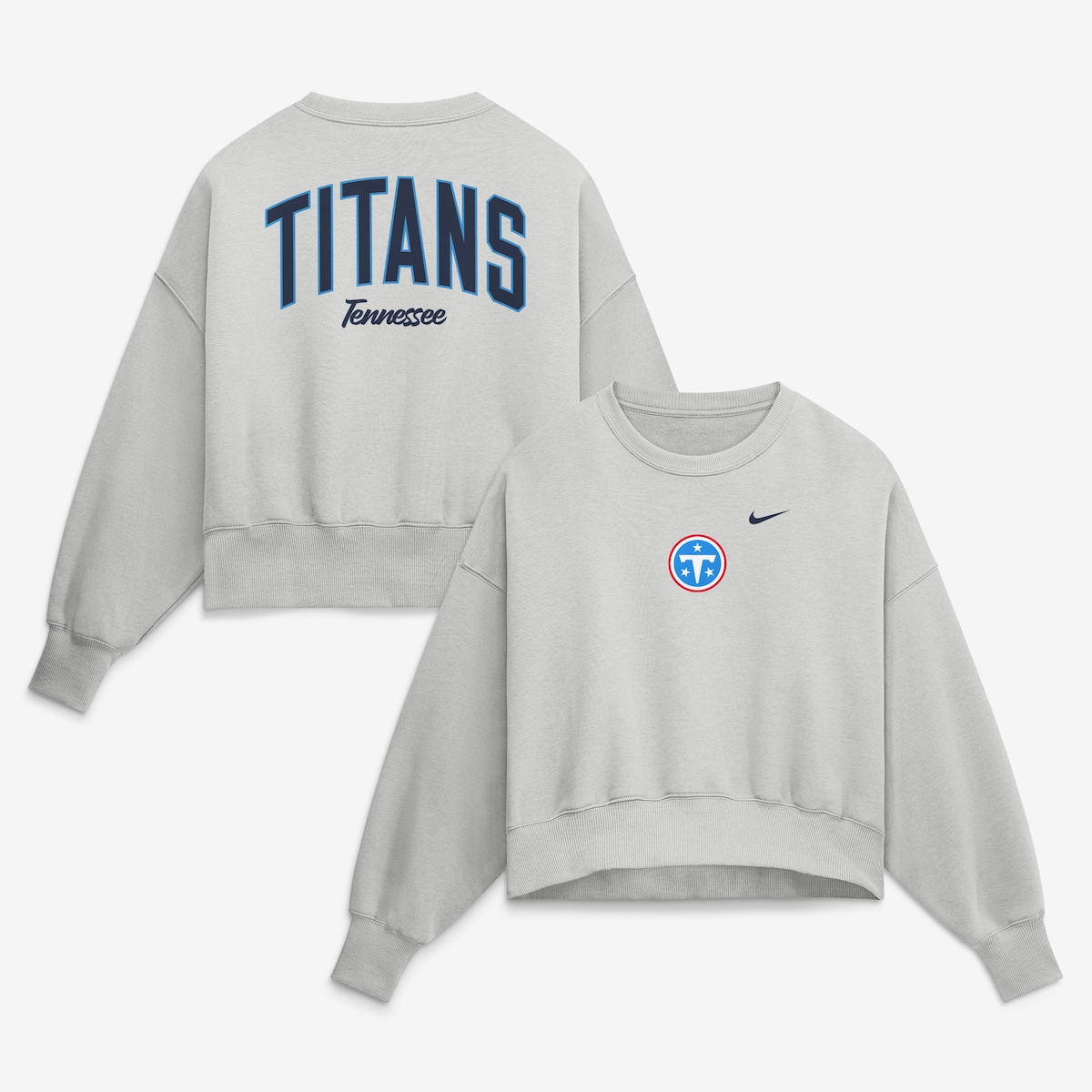 【公式グッズ】NFL タイタンズ フリース トレーナー Nike/ナイキ レディース グレイ (26 NFL Womens Nike Primetime Phoenix Oversized Crew)｜Fanatics公式ストア 店