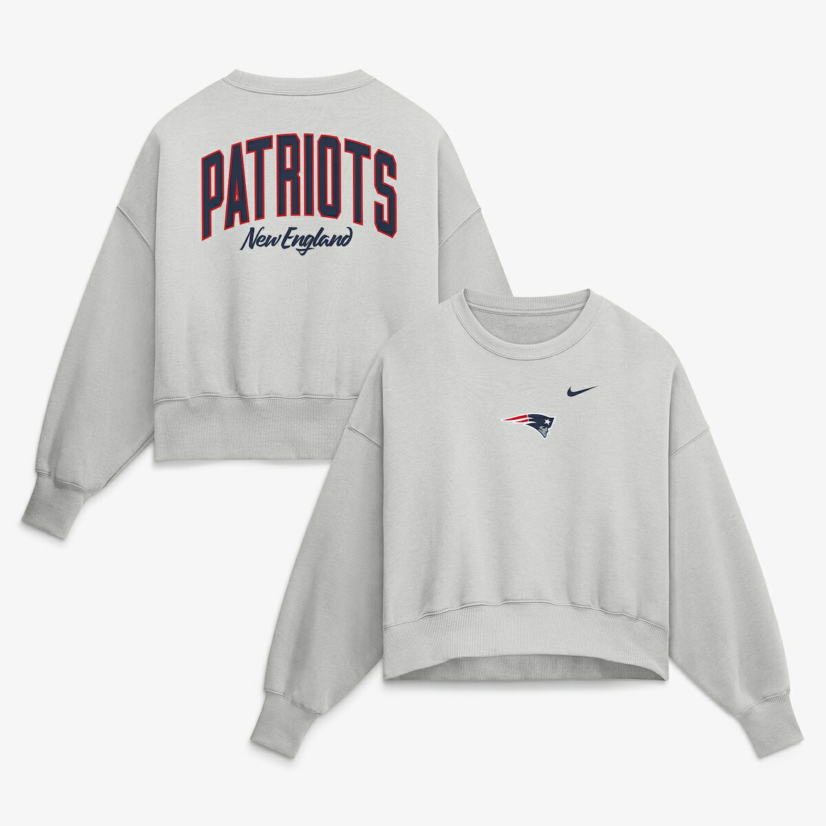 【公式グッズ】NFL ペイトリオッツ フリース トレーナー Nike/ナイキ レディース グレイ (26 NFL Womens Nike Primetime Phoenix Oversized Crew)|Fanatics公式ストア 店