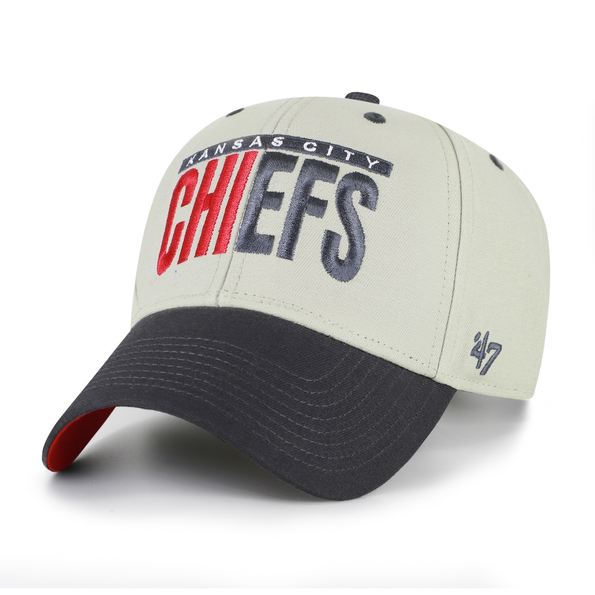 Men's '47 Gray/Black Kansas City Chiefs Half Block Text MVP Adjustable Hat｜Fanatics公式ストア 店