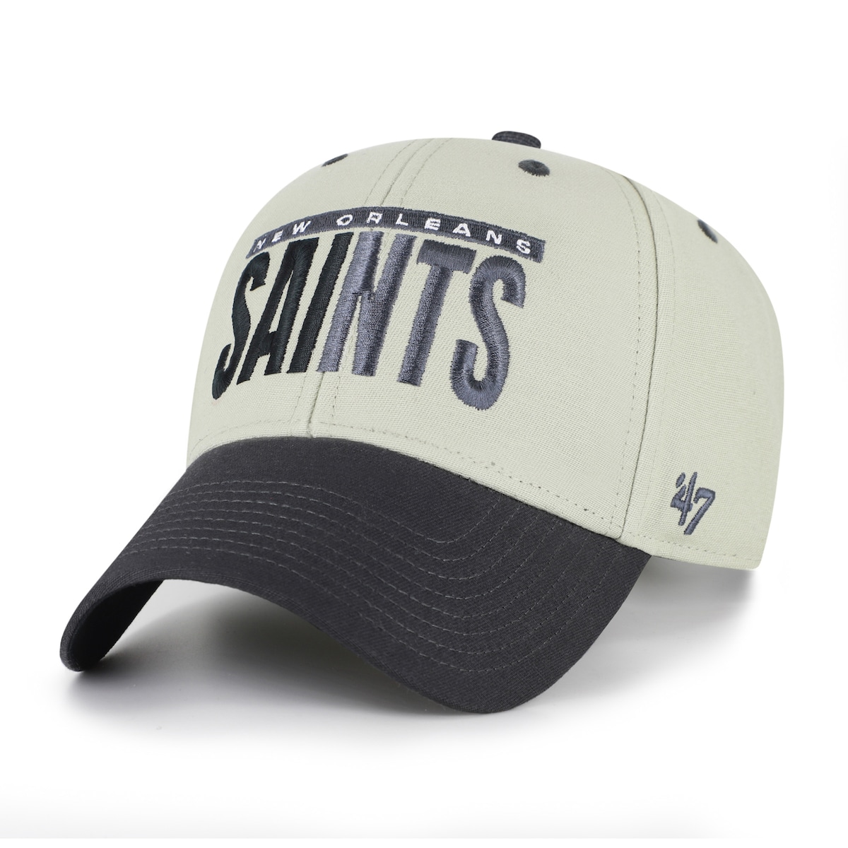Men's '47 Gray/Black New Orleans Saints Half Block Text MVP Adjustable Hat｜Fanatics公式ストア 店